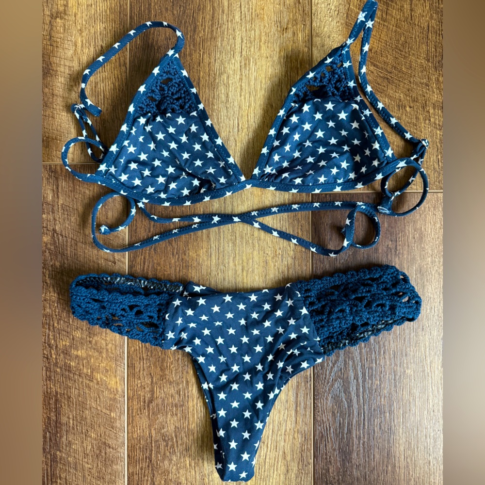 FRANKIES BIKINIS | Patriotic Navy Star Bikini Set
